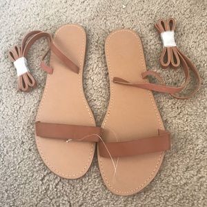Tan Lace Up Sandals